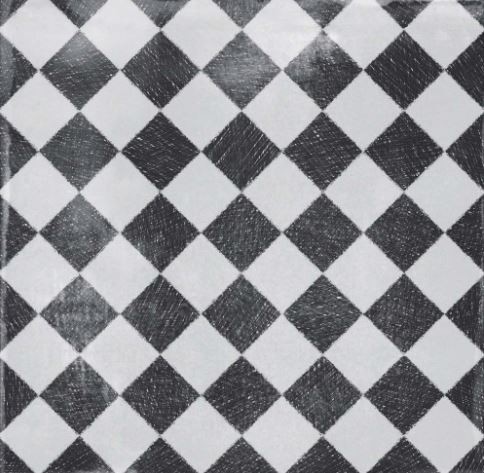 Płytka podłogowa ścienna salon przetarty szary biały patchwork ABK Play Labyrinth Mix Grey 20x20 86778