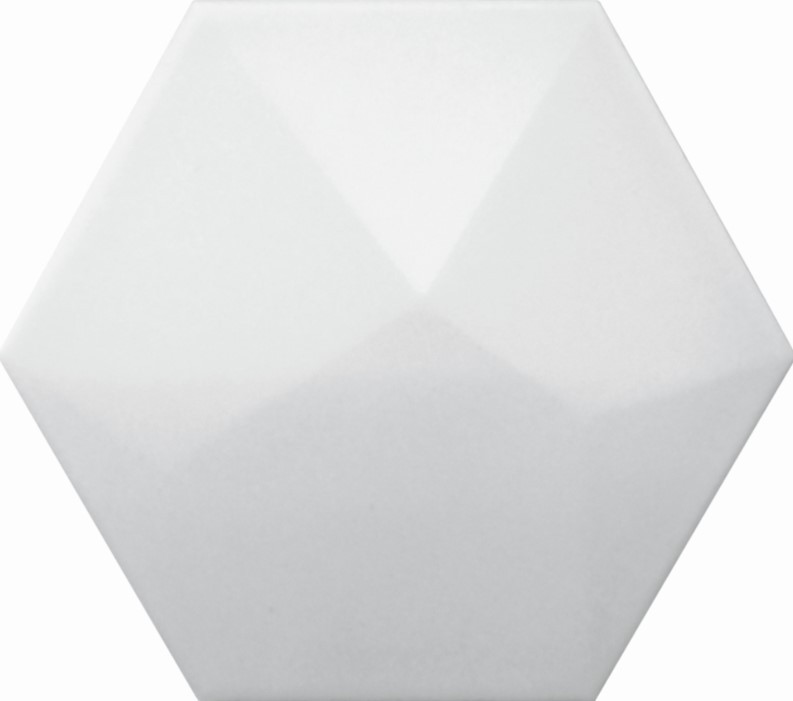 Płytki Heksagonalne 3D Decus Piramidal Blanco Mate 17x15 25223