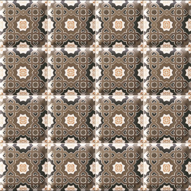 Płytki rustyklane wzorzyste braz Mainzu Hd Effects Dekor Nilo Brown Dekor 15x15 55185