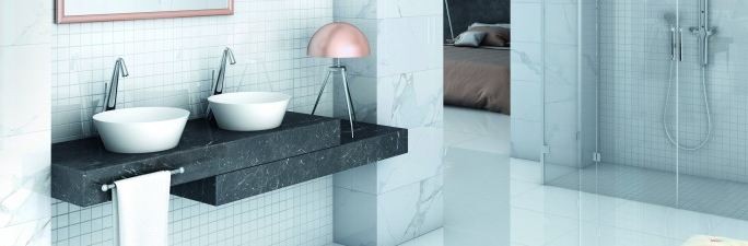 Gres biały 60x60 czysta biel połysk Intermatex Montblanc 30x60 44880