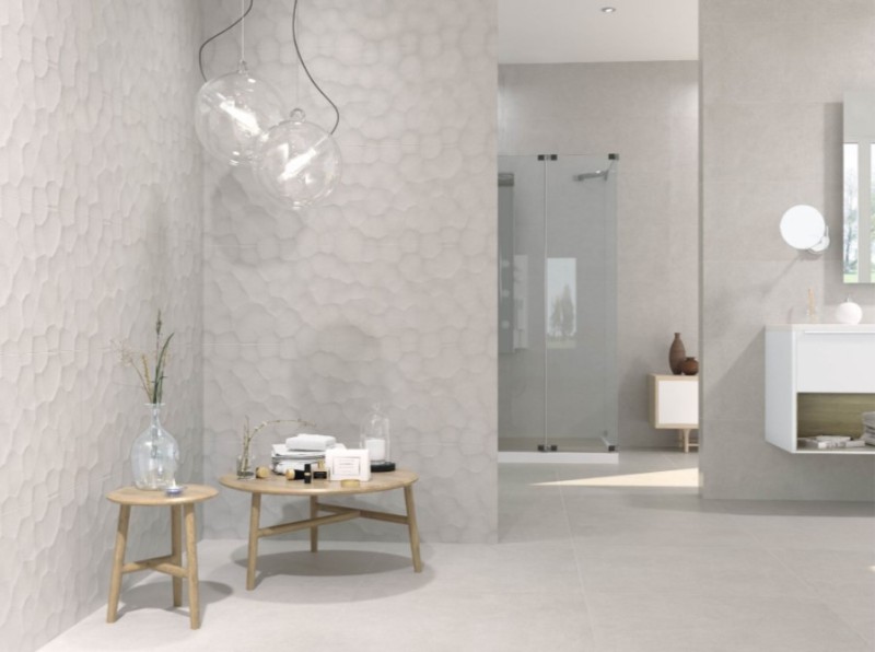 Płytki łazienkowe białe Newker Sense Nacar White 29,5X90 63981