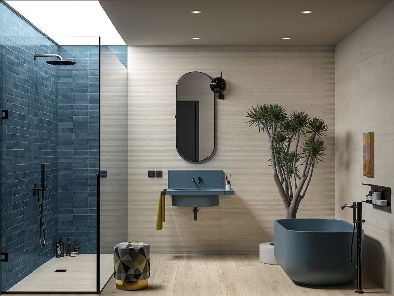 Marazzi Rice Blu Lux 7,5x20 M969 płytki cegiełki 141478