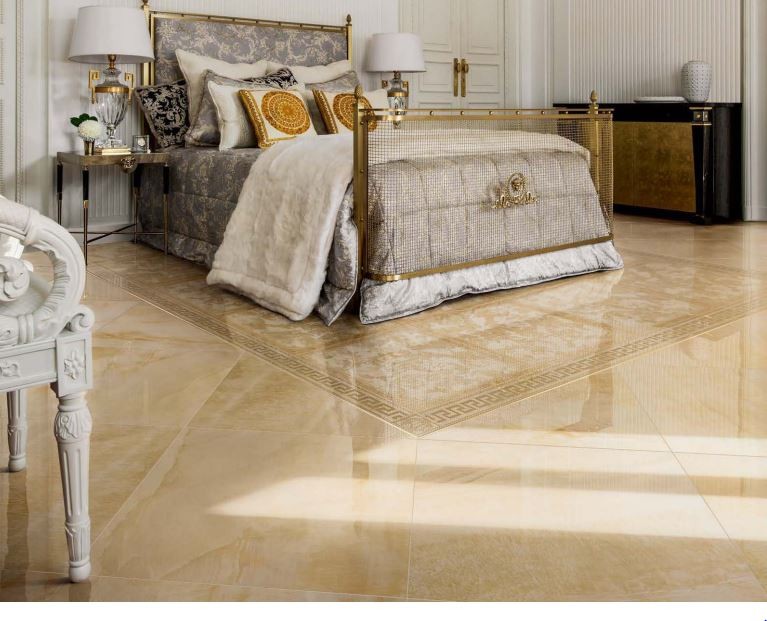 Płytki podłogowe marmurowe beżowy onix patchwork Versace Ceramics Marble Mod.Patch.Beige 58,5x58,5 91610
