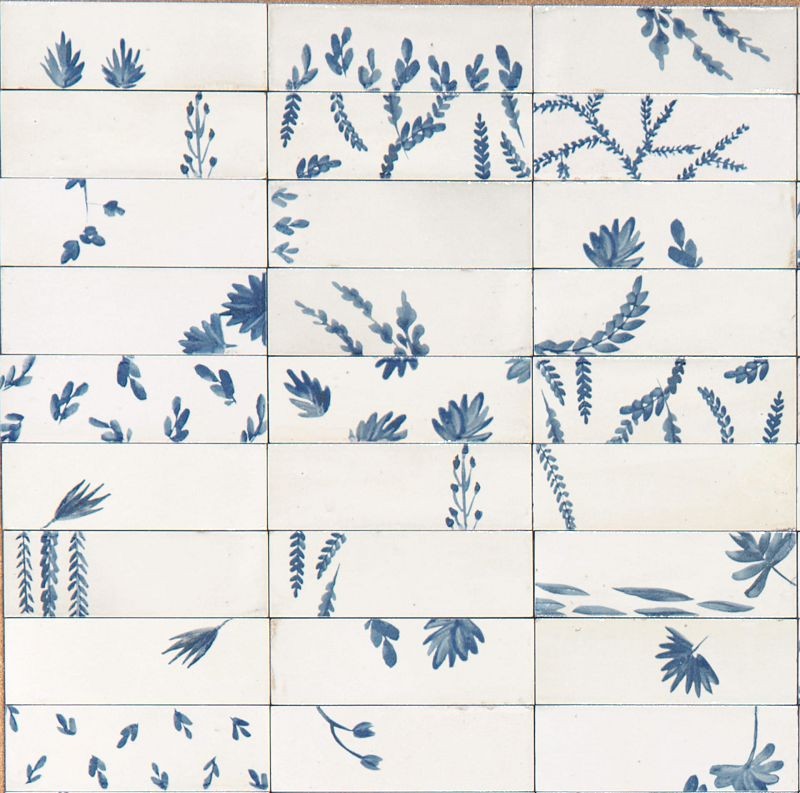 Marazzi Rice Bianco Decoro Leaf Lux 5x15 M96T płytki cegiełki 141437