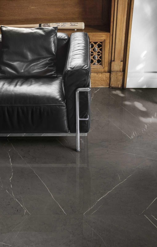 Spiek kwarcowy wielkoformatowy marmur cimno szary z żyłą Marazzi Grande Marble Look Imperiale M3AC Lux 60x120 100024