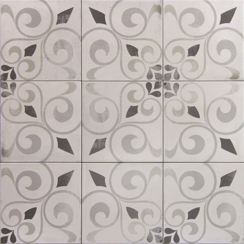 Monopole Avenue Grey Decor Leavs 18,7x18,7 płytki podłogowe patchworkowe 144902