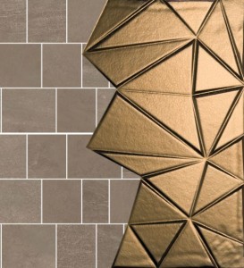 Mozaika 3D kamień brąz lustro romb Gardenia Orchidea Concept Stone Moz. Mix Bruno Medio 40 × 40