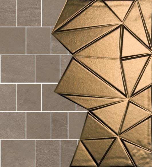 Mozaika 3D kamień brąz lustro romb Gardenia Orchidea Concept Stone Moz. Mix Bruno Medio 40 × 40 92810