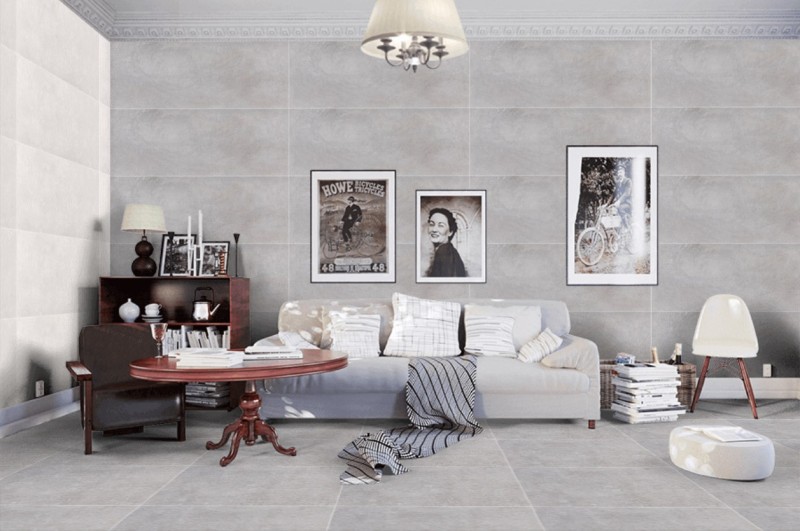 Płytki uniwersalne imitujące beton szare Porcelanosa Toscana Caliza 59,6x59,6 15438