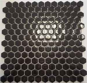Mozaika Dekoracyjna 098044 Enamel Hexagon Negro Brillo 30,8x29,8