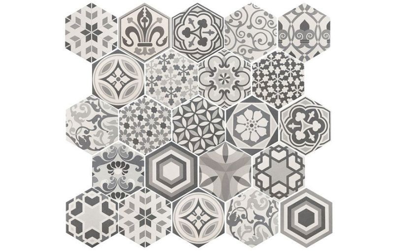 Equipe Hexatile Harmony B&W Mate 17,5x20 płytka gresowa 158384