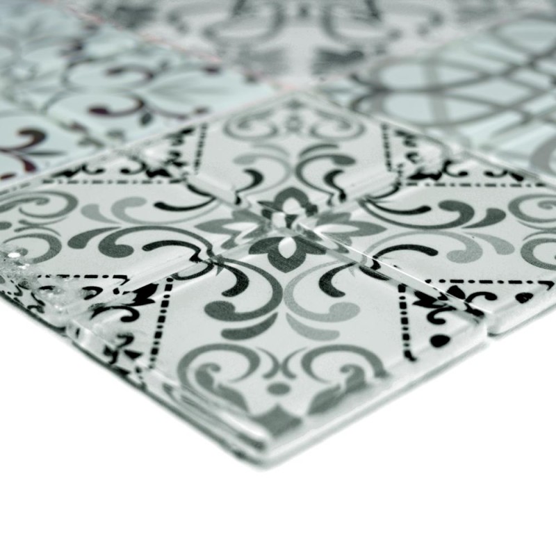 Mozaika szkło patchwork biała czarna szara Metropol MM 0567 30,0x 30,0 103455