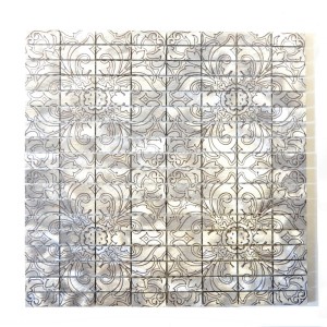 Mozaika srebrna alu klasyczny ornament prostokąt Metropol MM 0260 30,0 x 30,0