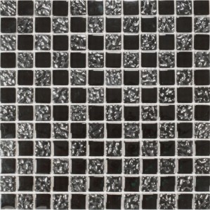 Mozaika szklana szarny grafit mix Dell Arte Mozaika Brillant Silver Point kostka 23x23 30x30