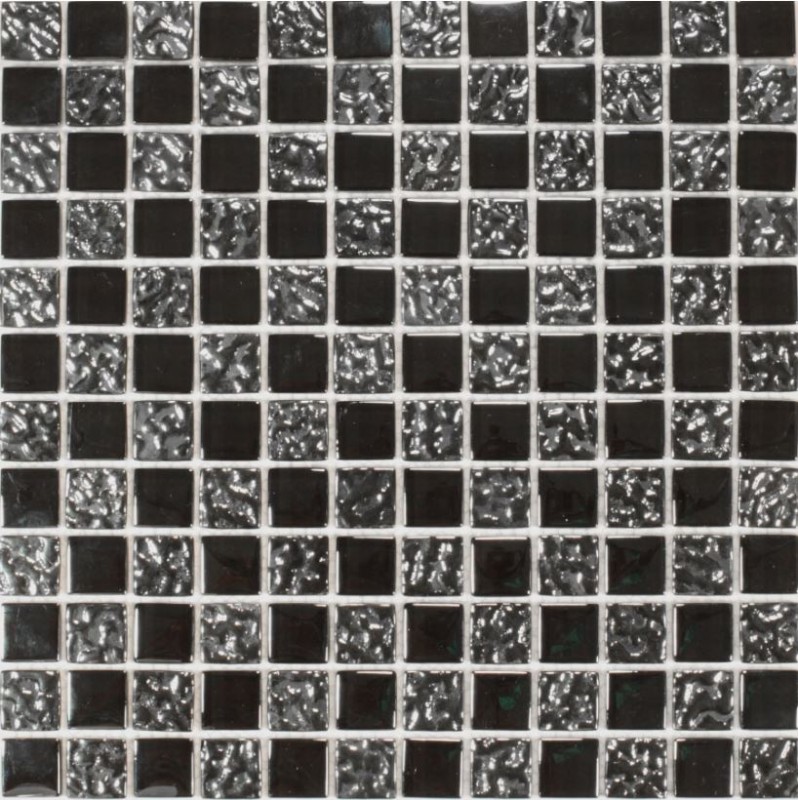 Mozaika szklana szarny grafit mix Dell Arte Mozaika Brillant Silver Point kostka 23x23 30x30 78351