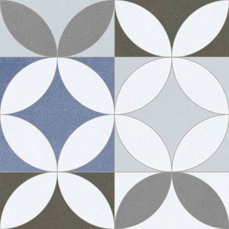 Płytki patchwork szaro-niebieskie grafitowe Mayolika Absolut Matanzas Patchwork 20X20 77766