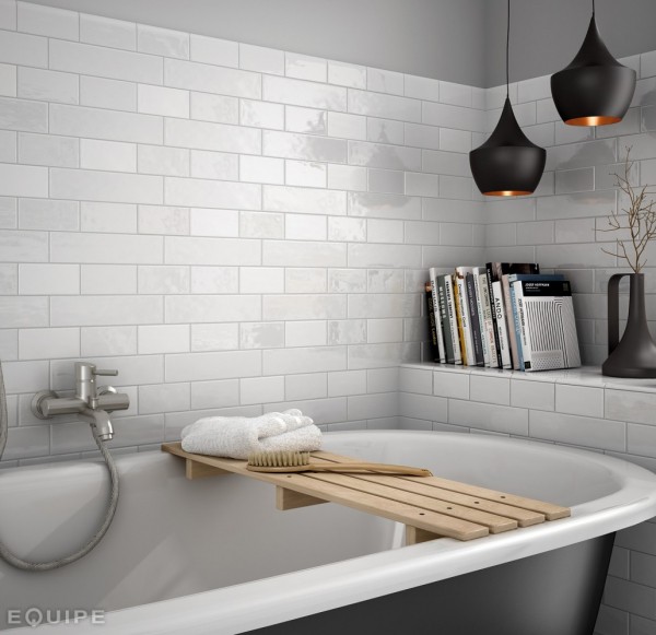 Cegiełki białe długie Equipe Cottage White 7,5X30 crp 101415