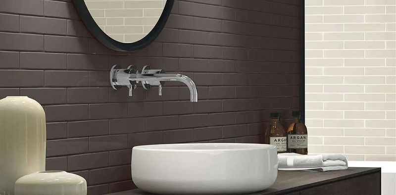 Estudio Farrow Reminescent Grey Glossy 5x25 płytka ścienna cegiełka 129059