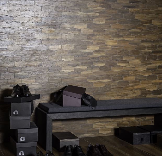 Mozaika gresowa romby drewno beż Treverkchic Teak Africa Mosaico MH5U 30x25 36277