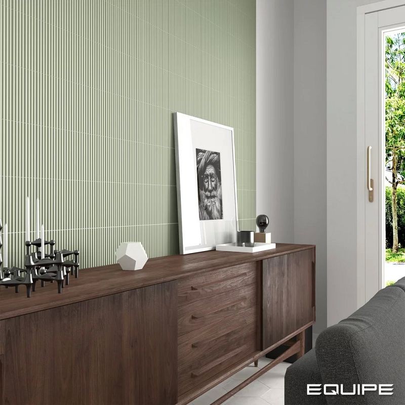 Equipe Costa Nova Onda Tansy Green Matt 5x20 płytki cegiełki dekoracyjne 3D 127279