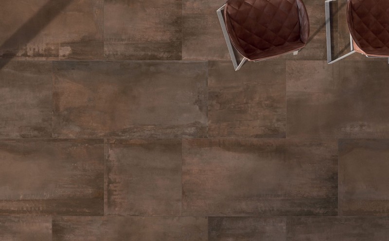 Płytki gresowe miedż metal beton brąz ABK Interno 9 Rust mat 60x120 11133