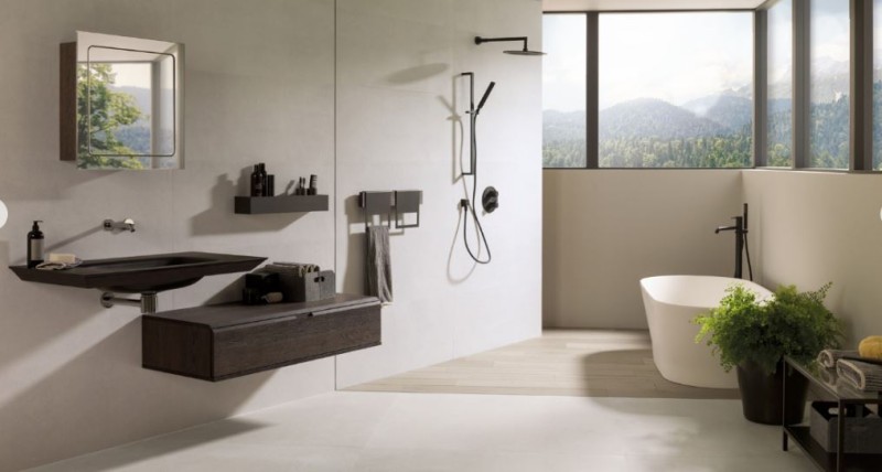 Płytki podłogowe gres beton ekri bez jasny Porcelanosa Bottega White P17601711 80X80 81282