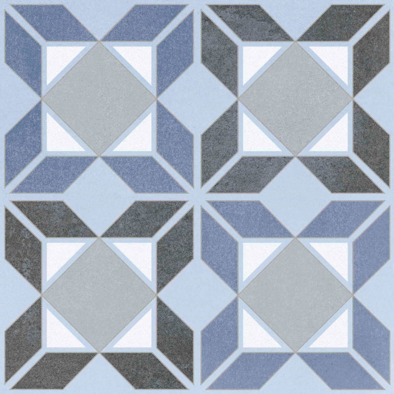 Płytki patchwork szaro-niebieskie grafitowe Mayolika Absolut Matanzas Patchwork 20X20 77770