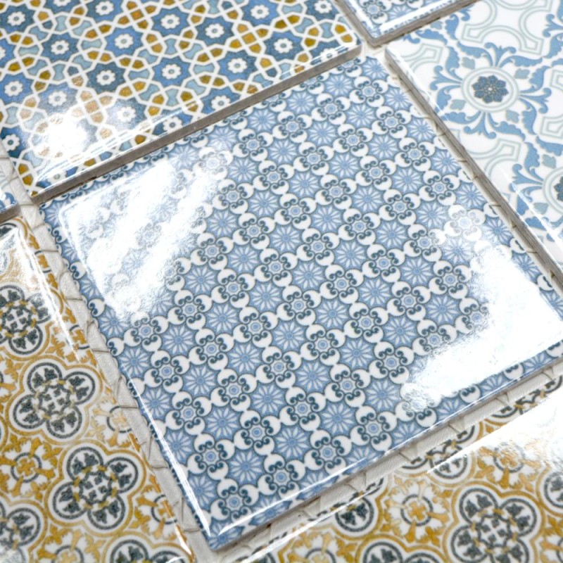 Mozaika patchworkowa wzorzysta niebieska duży kwadrat Metropol MM 0024 30 x 30 102316