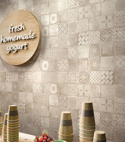Płytki ścienne, szaro- beżowe Marazzi Materika Decoro Beige/Fango 40x120 37305