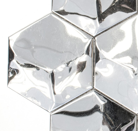 Mozaika srebrna heksagon 3D połysk Metropol MM 0301 26,2 x 23,0 79417