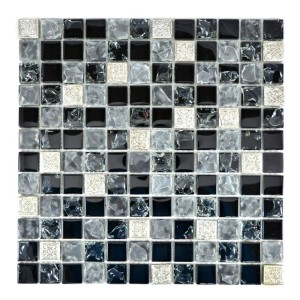 Mozaika mix mały kwadrat czarny srebrny Metropol MM 0725 30,0 x 30,0