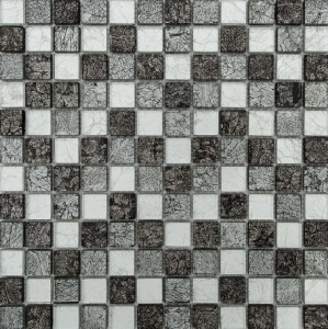 Mozaika szkło szary Dell Arte Silver Black 30X30
