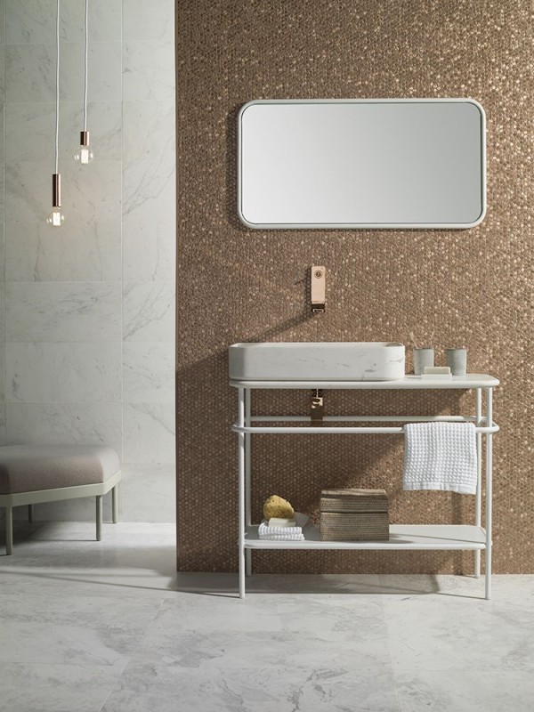 Mozaiki miedziane aluminiowe Gravity aliminium 3D rose gold 30,4x31 78497