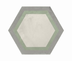 Marca Corona Terra Art Cornice Sabbia/Menta Esagona 25x21,6 I420 płytki heksagonalne