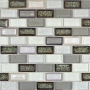 Mozaika mix cegiełka mały prostokąt szaro - czarna perl Metropol MM 0620 30,0 x 30,0 80102