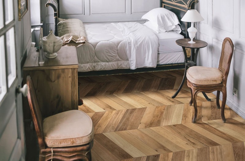Płytki szewron drewno brąz francuska jodełka Marazzi treverksoul brown M0MM 11x54 16603
