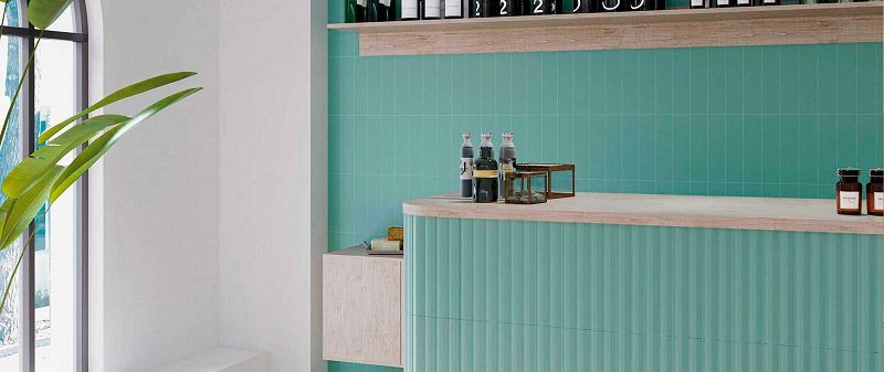WOW Stripes Liso XL Teal Matt 7,5x30 płytka ścienna cegiełka 156259