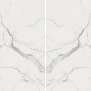 Płytki białe marmur lustrzane odbicie Florim Rex Classici di Rex Open Book Statuario A+B Gloss 160x320 (320x320) 96848