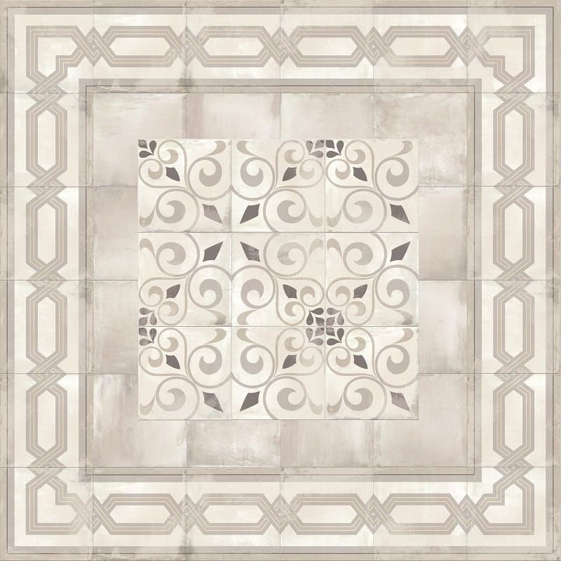 Monopole Avenue Grey Decor Leavs 18,7x18,7 płytki podłogowe patchworkowe 144903