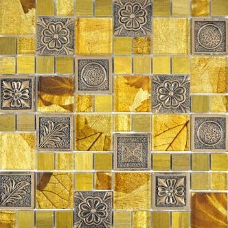 Mozaika mix szkło żólte kamień patchwork Metropol MM 1252 30 x 30 85851