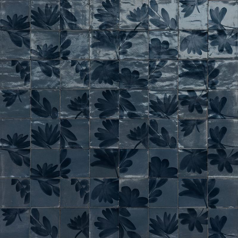 Marazzi Rice Blu Decoro Blossom Lux 15x15 M9J9 płytki cegiełki 141459