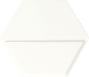 Dune Exa Medium White 23x27 187441 płytki ścienne białe hexagonalne 3D
