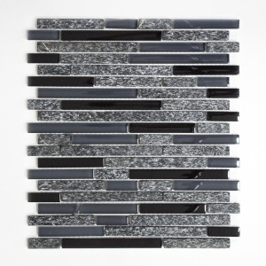 Mozaika mix długie paseczki czarna szara Metropol MM 0717 29,8 x 33,8