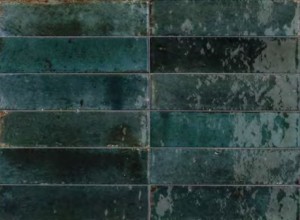 Płytki ciegiełki postarzane do łazienki turkusowe Marazzi Crogliolo Lume Blue M6RR 6x24 cegiełki butelkowo niebieskie