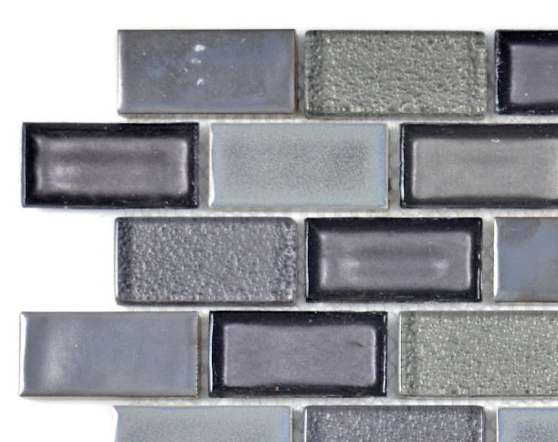 Mozaika mix cegiełka mały prostokąt ciemno-szary perl Metropol MM 0622 30,0 x 30,0 80107