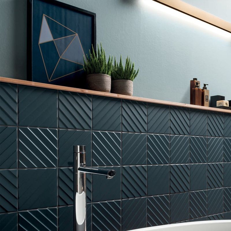 Marca Corona 4D Diagonal Deep Blue 20x20 E065 płytki ścienne 142813