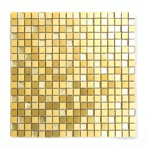 Mozaika złota alu mix satyn mała kostka Metropol MM 0256 30,0 x 30,0