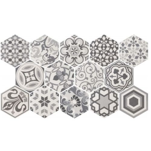 Equipe Hexatile Harmony B&W Mate 17,5x20 płytka gresowa 158385