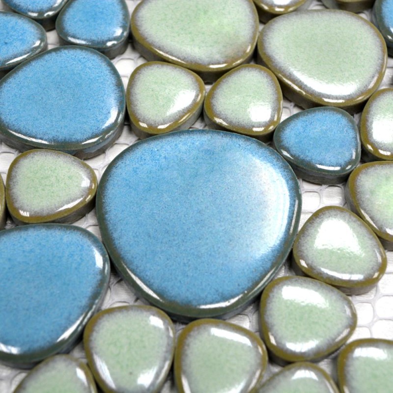 Mozaika mix kamyczki jasno-niebieskie połysk Metropol MM 0248 30,0 x 30,0 102259