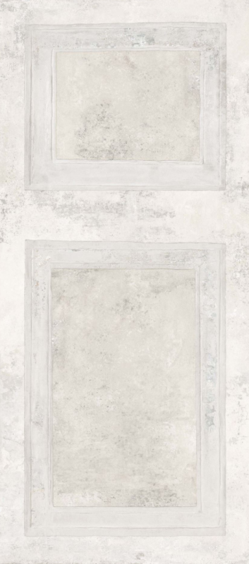 Płytki podłogowe spiek kwarcowy duże cienkie beton kamień biały przetarty ABK Ghost Boiserie Ivory Ret 120x280 88446